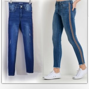 Skinny Jean's red side stripe